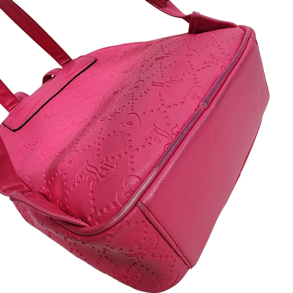 Juicy Couture Pink Embroidered Backpack Rhinestones Adjustable Straps Girly